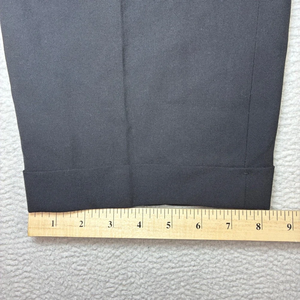 Vintage Polo Ralph Lauren Pleated Dress Pants Men 34x28 Black Cuffed Trousers